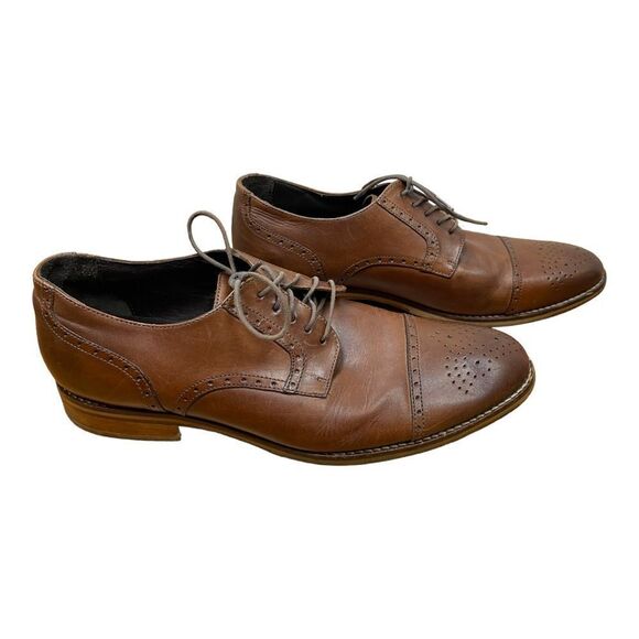 J&M Est 1850 Cap Toe Men’s Sz 12 Walnut Brown Leather Wing Tip Dress Shoes main image 6